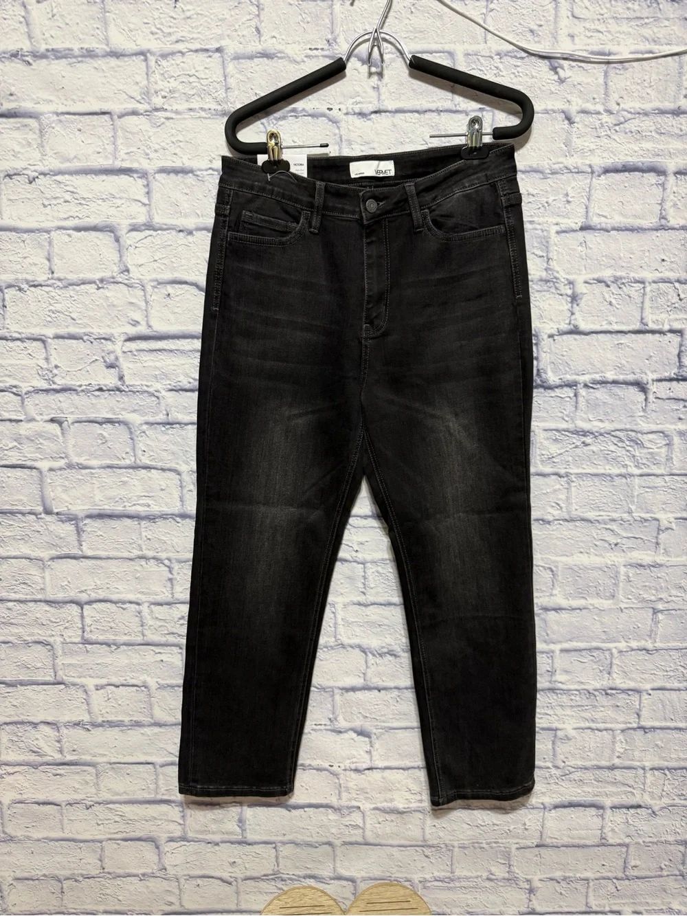 Vervet Victoria Black High-Rise Stretch Slim Straight Jeans Size 30 NWT